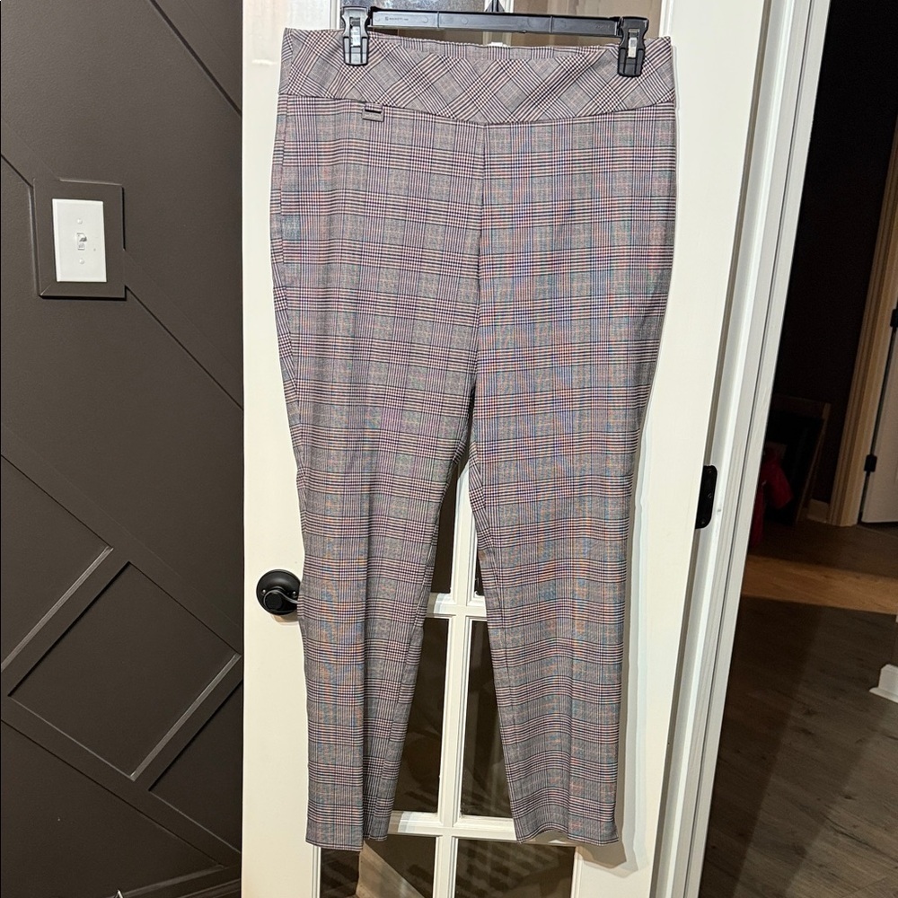 PECK & PECK Stretch Waist Plaid Pants Size 16